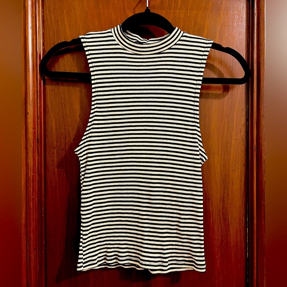 Striped High-Neck Top